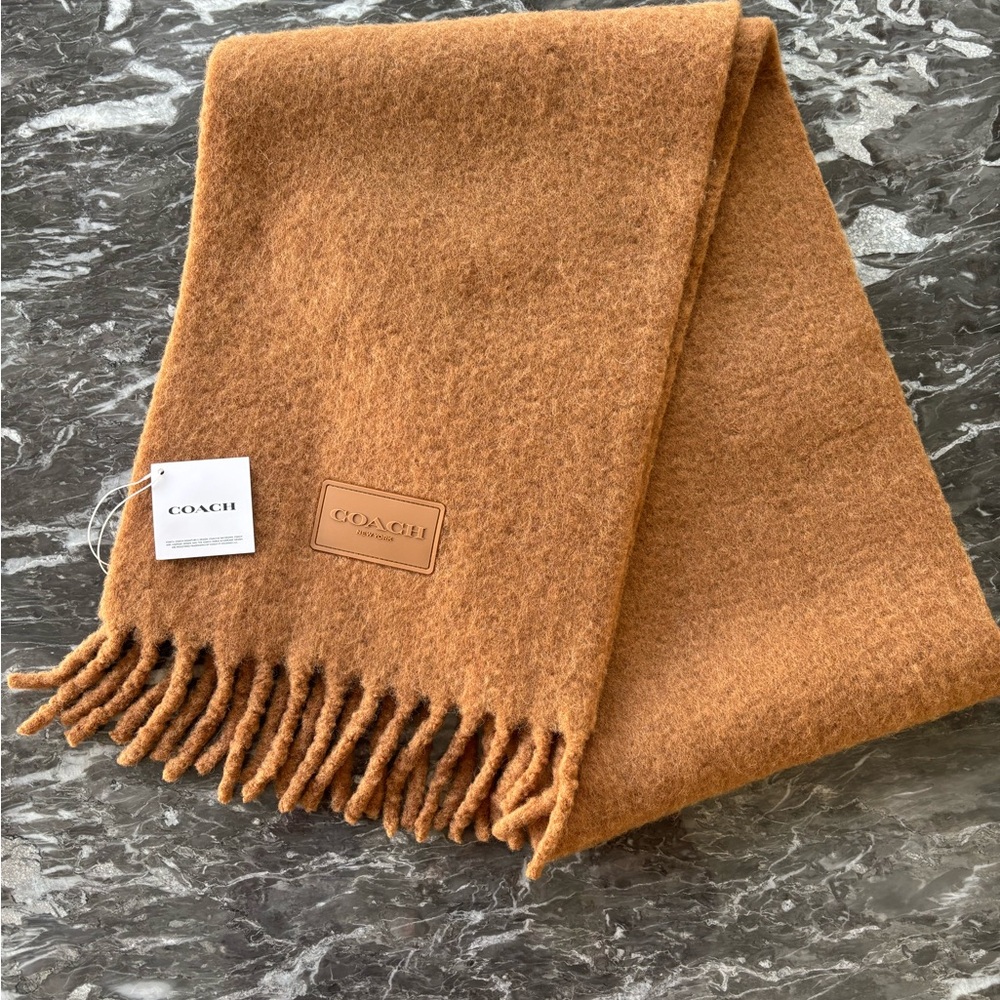 Coach Tan Alpaca Wool Scarf